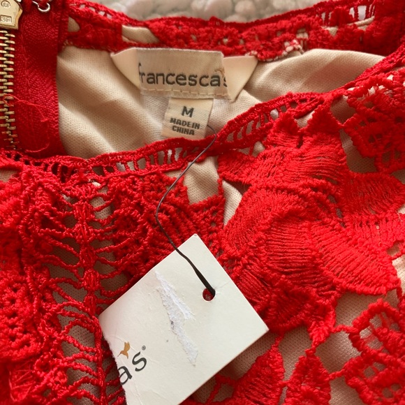 ❣️FRANCESCA’S❣️RARE Red Lace Dress - Picture 3 of 8